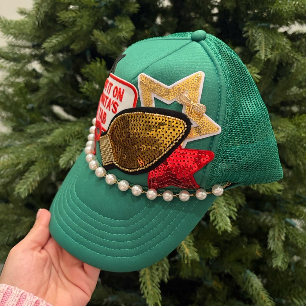 Christmas Trucker Hat with Patches - NWOT - Picture 2 of 3